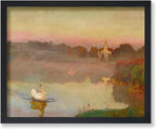 Poster Master Vintage Pond in Radziejowice Poster - Retro Swan Print - Lake Art - Landscape Art - Farmhouse Art - Animal Lover Art - Aesthetic Living Room or Office Decor - 8x10 UNFRAMED Wall Art