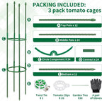 3 Pack 48" Round Tomato Cages for Garden, Plastic Coated Steel Pipe Heavy Duty Adjustable Tomato Stakes Trellis Plant Cages for Vegetable, Fruit, Flower, Rose Vine Climbing Plants (3Pack)