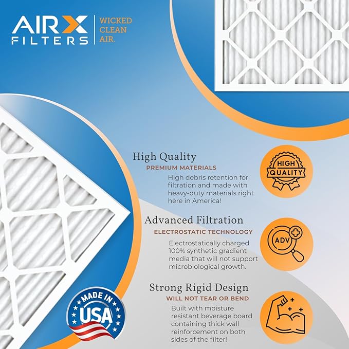 AIRX FILTERS WICKED CLEAN AIR. 20x24x1 Air Filter MERV 13 Electrostatic Pleated Air Conditioner Filter 6 Pack HVAC AC Furnace Filters