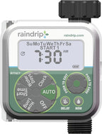 Raindrip Digital Hose-End Automatic Water Timer, Connects to Garden Faucets and Hose Bibbs, with Back-Lit LCD Screen for Drip Irrigation, Garden, Self-Watering, Grey