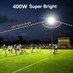 400W LED Stadium Flood Lights Outdoor(2350W Equivalent),50000LM Super Bright LED Arena Lights 100-277V IP66 Waterproof 5000K Daylight White Commercial Lighting for Sports Fields and Counts