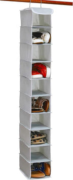 Simple Houseware 10 Shelves Hanging Shoes Organizer Holder for Closet, Grey