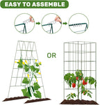 DOEWORKS Cucumber Trellis, 48" High Foldable A Frame Garden Trellis, 2 Pack, Plant Support for Climbing Cucumber, Beans, Tomatoes, Flowers, Green