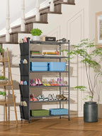 6-Tier Shoe Rack, 27" Wide Shoe Organizer for Closet, 24 Pairs Large Metal Shoe Shelf, Entryway, Bedroom, Black