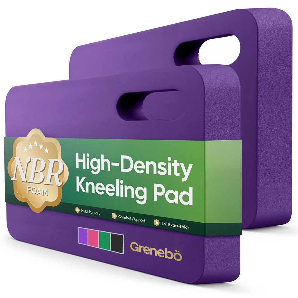 Grenebo 1-Pack Kneeling Pads, Extra Thick, 17.3 x 11 x 1.6 in, Purple