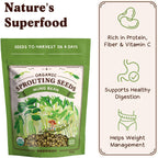 Seedboy Organic Non-GMO Mung Bean Seeds for Sprouting - Microgreens Sprouting Seeds - 8 oz Bag Makes 5 Quarts / 15 Servings (Mung Bean)