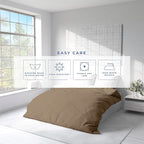 Kotton Culture 120"x98" 3 Pc Oversized King Duvet Cover Set 100% Egyptian Cotton - 600 TC Comforter Cover, Zipper Closure & Corner Ties - Fits Large King Inserts (Oversized King,Taupe)