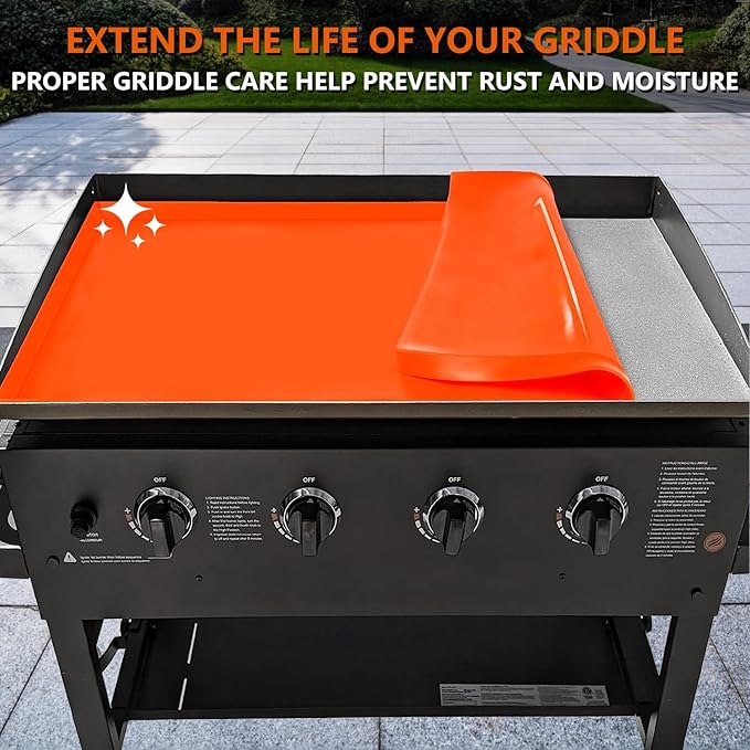 36'' Griddle Mat for Blackstone Griddle Cover, Silicone Grill Protective Cover Mat, Heavy Duty Reusable Food Grade Grill Cover Suitable for Outdoor Barbecue Griddle, BBQ Tools Accessories