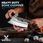ROCOCO 2lb Dragon Butcher Knife Heavey Duty Cleaver Knife for Meat Bone Cutting 9.5" Cool Big Viking Camping Chopper Cutter with Sheath Birthday Father Mother Christmas Gift Idea Men