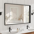 48”x 36” Black Bathroom Mirrors for Over Sink, Modern Rectangle Vanity Mirror,Shatter-Proof Tempered Glass,Metal Framed, Farmhouse Wall Mirrors Decorative (Horizontal/Vertical)