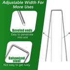 50 Pack Landscape Staples 6 Inch Garden Stakes Galvanized Garden Staples Pins Anti-Rust Ground Stakes for Weed Barrier, Irrigation Tubing, Landscaping Fabric, Yard Lawn