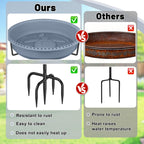 YOADEHOA Bird Bath for Outside, Garden Freestanding Birdbath & Birdfeeder with Removable Bowl, Bird Baths Feeder for Outdoors Garden Patio Yard Lawn Decor, 5-Pronged Base & Easy to Clean(Grey)