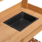 Yaheetech Potting Bench with Sink & Drawer, Outdoor Gardening Table, Wood