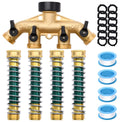 4 Way Hose Splitter with 4pcs Garden Hose Extension Adapter