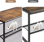 Garden 4 you 4-Tiers Shoe Storage Freestanding Organizer Modern 25.2 in Tilting Adjustable Shoe Rack for High Heels, Entryways, Hallways, Closets, Dormitory Rooms, Industrial, Brown