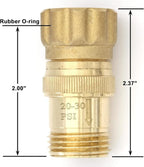 Heavy Duty 25 psi Water Pressure Regulator 3/4 inch Hose Thread Drip Irrigation System Pressure Reducer, Lead-Free Brass