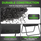 PatioZen Compost Bin 45 Gallon Outdoor, Black