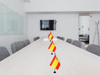 Spain Desk Flag, 12 Pack Spanish Table Office Flag with Black Solid Pole and Stand Base, International Country Flag, Festival Celebration, Classroom Meeting Desktop Decor (Spain)