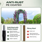 Idzo Arched Trellis for Raised Garden Bed, 70in Stainless Steel Tunnel Vegetable Trellis w PE Coating Protects Against Rust, Space-Saving Cucumber Trellis for Climbing Plants Outdoor, Easy to Maintain