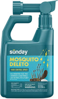 Sunday Mosquito Deleto - Mosquito Repellent & Bug Control Spray - Concentrated Lemongrass & Cedar Oils - for Mosquitoes, Fleas, & Ticks - Lasts up to 4 Weeks - Hose-On Sprayer, 32 Fl Oz