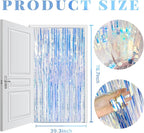 20 Pack Foil Curtain Backdrop Iridescent Metallic Tinsel Foil Fringe Curtains Photo Booth Props for Birthday Wedding Engagement Baby Shower Bachelorette Christmas Holiday Celebration Party Decoration