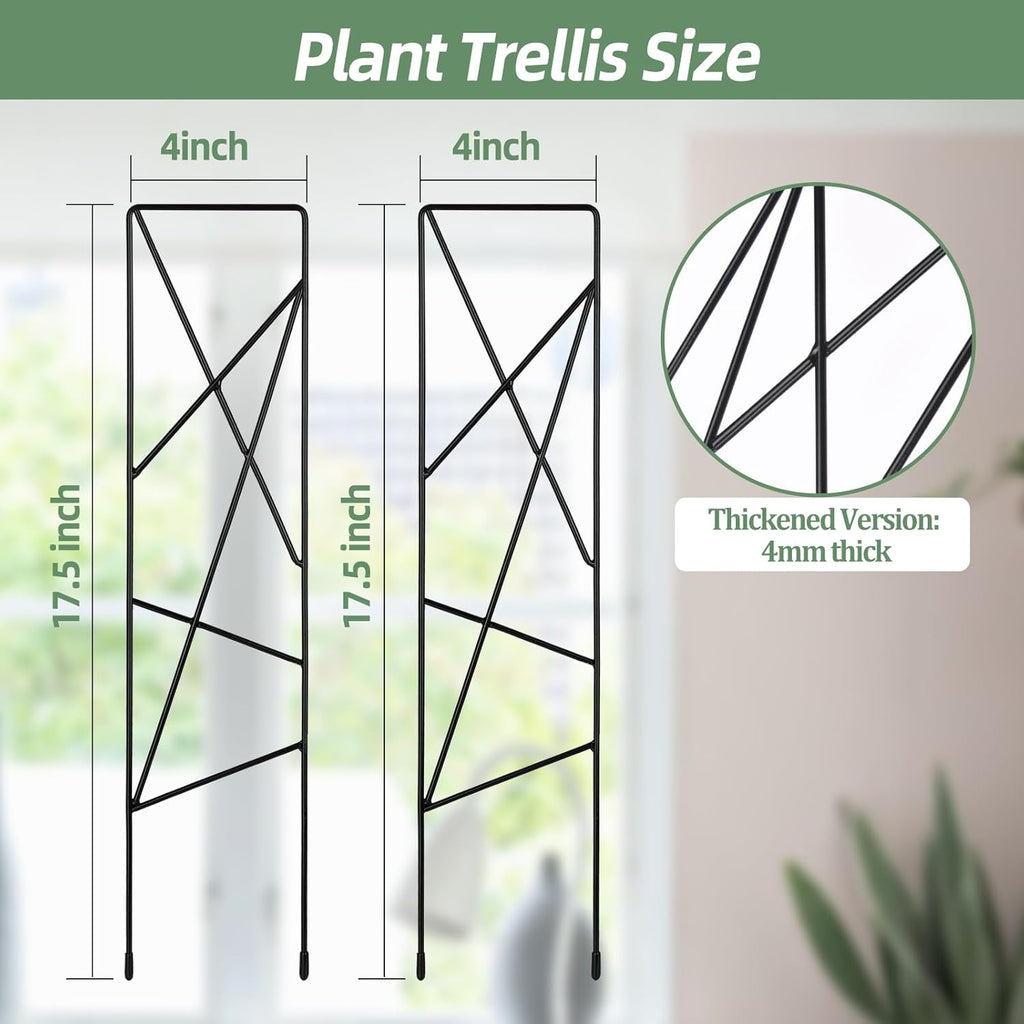 17.5 Inch Indoor Plant Trellis for Climbing Plants,Metal Trellis,Small Garden Trellis for Potted Plants,Plant Stakes for Indoor Plants Accessories Hoya,Flower,Plant Support (Star-Metal)