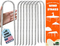 Eurmax USA Strong Trampoline Anchor Stake High Wind, Ground Anchors Heavy Duty, Tent Stakes,Trampoline Accessories, Swing Set Anchors, Ground Stakes, Pack of 8(Silver)