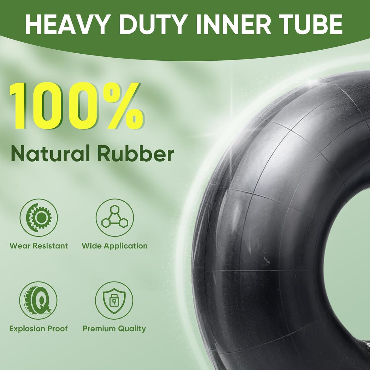 TICONN 4.80/4.00-8 Inner Tube, 2 Pack Inner Tire Tube for Wheelbarrow Tires, Replacement Tube with TR-13 Straight Valve Stem for Wheelbarrows, Mowers, Hand Trucks