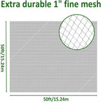 50 x 50 FT Bird Netting for Garden Woven Mesh Garden Netting for Plants, Vegetable, Fruit Trees, Blueberry Bushes, Strawberries Against Birds, Deer, Squirrels and Other Animals