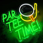 Neon Sign for Wall Decor, Par Tee Time Neon Sign, 16.14" x 12.8" Golfing LED Sign USB Dimmable Golf Ball Neon Lights for Room, Party, Club, Office, Man Cave, Window, Wall Decor