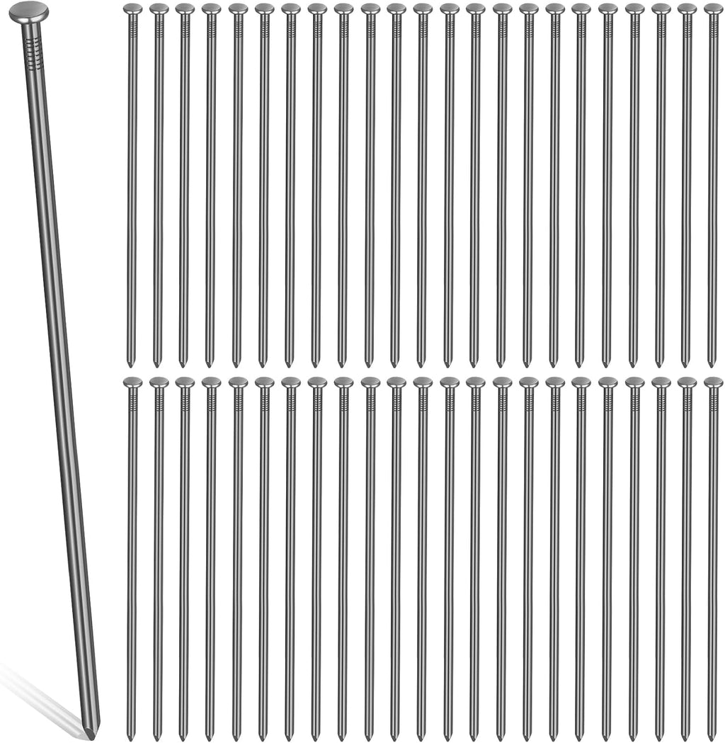 Nuenen 100 Metal Heavy Duty Stakes 12 Inch Landscape Anchoring Spikes Garden Edging Spikes for Artificial Turf Stakes, Paver Edging, Weed Barrier, Timber, Carpentry, Tent, Camping (Black)