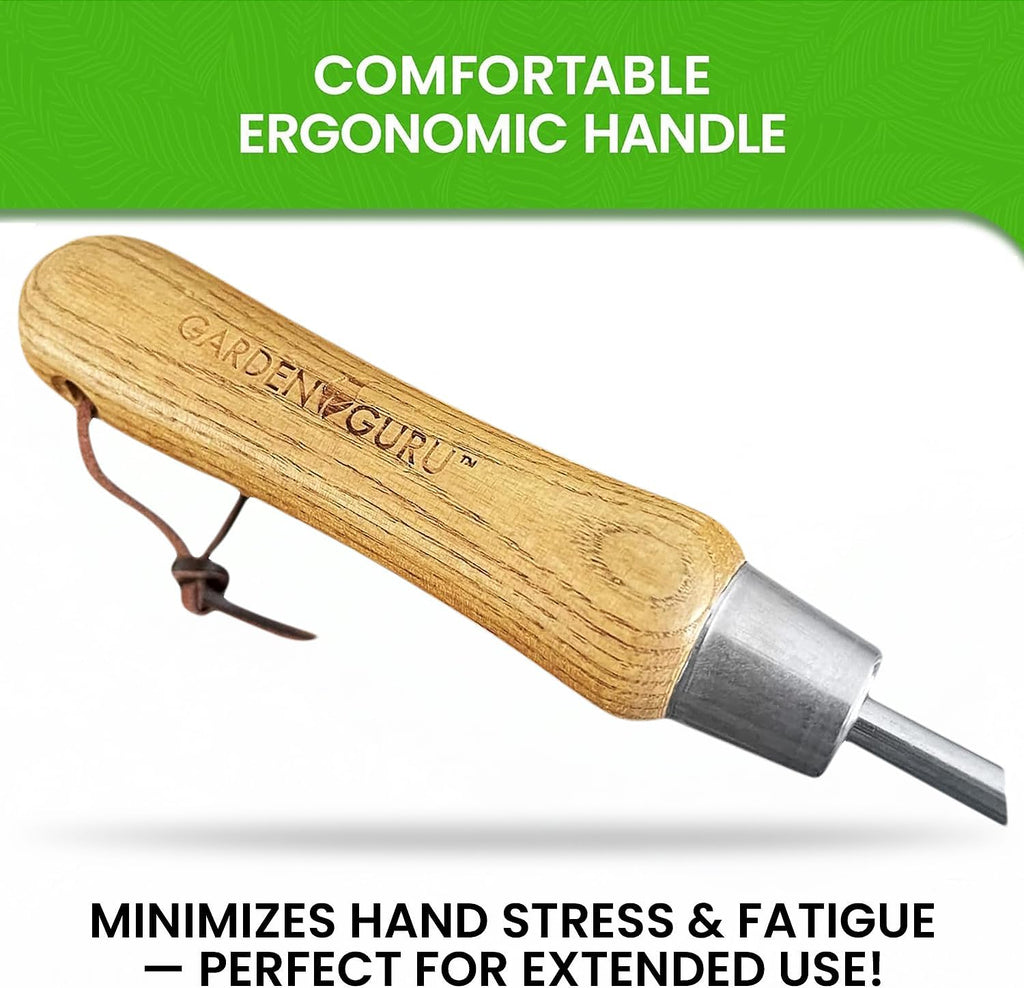 Garden Guru Eco Hand Rake Soil Tiller- 100% Recycled Stainless Steel - Rust Resistant - FSC Certified Wood Ergonomic Handle - Great for Gardening, Cultivating, Loosening Soil & Spreading Mulch