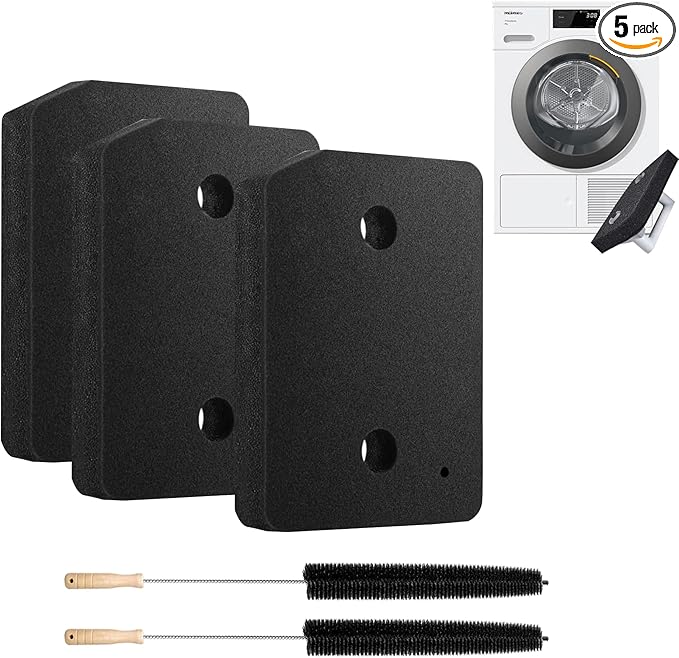 3 Pcs Plinth Filter Replacement for Miele T1 Dryer,2025 New Miele Plinth Filter Replacement with Dryer Vent Brush,9164761 Heat Pump Dryer Plinth Filter