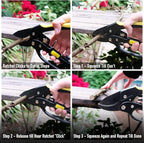Jardineer Pruning Shears for Gardening Heavy Duty, Sharp Garden Clippers Handheld, Hand Pruners for Gardening Less Effort