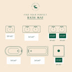 MONDAY MOOSE Bath Mat with Scalloped Wavy Ripple Design, Microfiber Absorbent Non Slip Tufted Rug for Floor, Shower or Kitchen (20x32 inch, Teal Green)