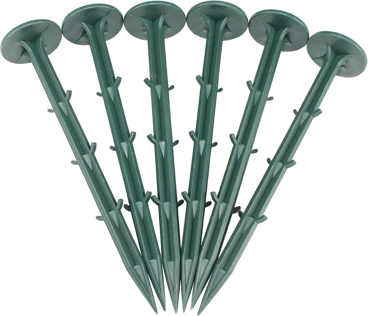 6-Inch Plastic Stakes Sturdy Plastic Stakes Anchors Rustproof for Holding Down Landscape Fabric Lawn Edging,Weed Barrier, Tents,Game Nets and Rain Tarps (50)