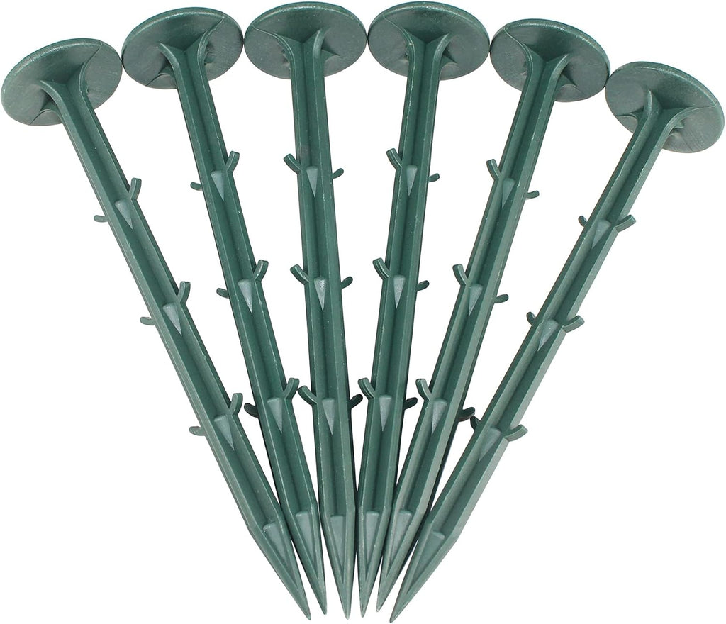 6-Inch Plastic Stakes Sturdy Plastic Stakes Anchors Rustproof for Holding Down Landscape Fabric Lawn Edging,Weed Barrier, Tents,Game Nets and Rain Tarps (100)