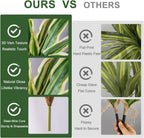 4 Pcs Artificial Greenery Stems Dracaena Faux Branches Artificial Plants Realistic Fake Dracaena Greenery Realistic Plants for Indoor Outdoor Porch Patio Home Office Living Room Decor (Yellow)