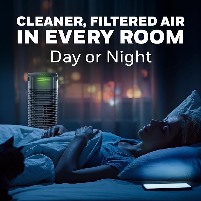 Honeywell HEPA Air Purifier for Home, 990 Ft² Rooms in 1 hour, Auto Mode, Air Quality Indicator, Reduces Dust, Pollen, Pet Dander, All Smoke Types, Odors, Black, HPA180B