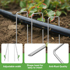 FOTMISHU Landscape Staples 6 Inch 80Pcs Garden Stakes, Galvanized Lawn Pins Spray Coating Yard Ground Spikes, U-Type Staples for Weed Barrier Anchoring Outdoor Tents Hoses