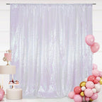 SquarePie Sequin Backdrop Curtain Not See Through Thick Glitter Background for Party 6FT x 8FT Iridescent