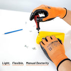 MANUSAGE Safety Work Gloves - Protective Glove for Men & Women - Ultrathin Hand Protection - For Construction, Gardening, Landscaping - Orange - Size L - 12 Pairs