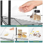 4 Tier Shelves Storage, Wire Shelf Unit, Standing Adjustable Metal Shelves Organizer, Storage Racks for Restaurant Garage Pantry Kitchen Garage(21.2 '' x 11.4" x 43.3 ")