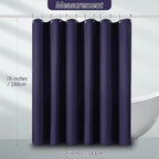 Purple Shower Curtain for Bathroom Waffle Textured Heavy Duty 78 Inch Shower Curtain Set for Bathroom, Water Repellent 256GSM Neutral Fabric Eggplant Shower Curtains with 12 Metal Hooks
