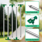 20 Pack Tent Stakes Heavy Duty, 9.84 Inch Rust-Proof Metal Tent Pegs, Ground Stakes Yard Stake for Camping Patio, Garden, Canopy, Grass, Outdoor (Green)
