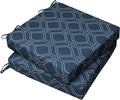 AAAAAcessories Outdoor Seat Cushions for Chairs, Waterproof, Fade-Resistant, 22" x 22" x 3", Patio Furniture Replacement Cushions, Set of 2, Slate Blue Vine Trellis