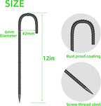 40 Pieces 12-Inch Garden Ground Stakes Galvanized Steel J Shape Hook Rebar Stake - Heavy Duty Anchors for Tents, Position Kits,Fences, and Trampolines