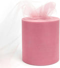 6" x 200 Yards Dusty Rose Tulle Fabric Rolls, Matte Spool Tulle Ribbon for DIY Tutu Skirt Wedding Decoration Baby Shower Birthday Party Backdrop Christmas Gift Wrapping Bow Craft Supplies
