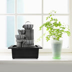Dyna-Living Water Fountains Indoor Tabletop Water Fountain with LED Rolling Ball Feng Shui Waterfall Fountain for Modern Home Decor Office Living Room Decoration
