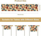 4th of July Table Runner, Rustic Vintage Country Red White Blue American Stars Independence Day Print Table Cover for Farmhouse Kitchen Dining Table Decor, 13x108inch
